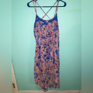 Blue & Pink Flowered Dress